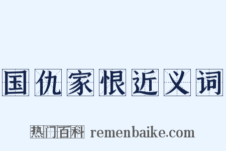 国仇家恨近义词是什么意思的图片